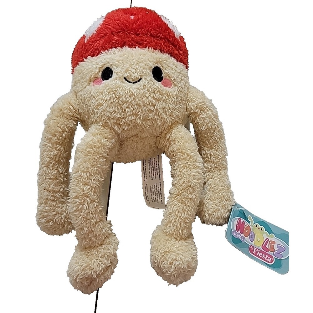 Fiesta Noodlez Mushroom Plush Stuffed Animal Toy Tan Red White Dots